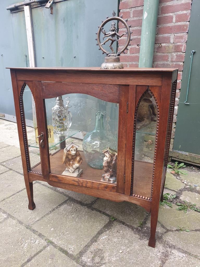 Fifties vitrine kastje Theekast., Antiek en Kunst, Antiek | Meubels | Kasten, Ophalen