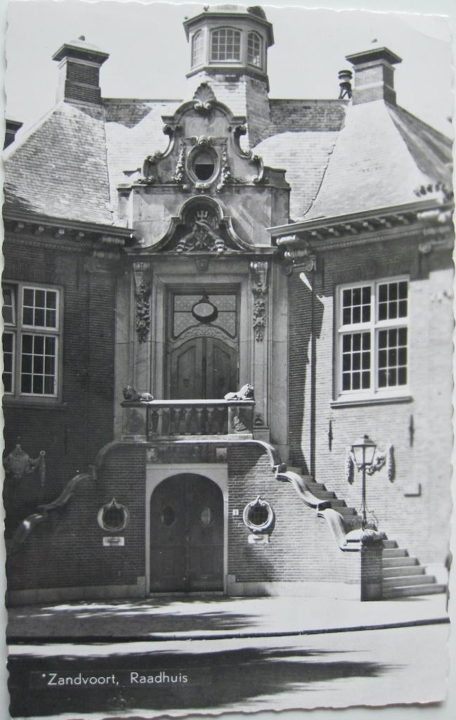 Zandvoort - het Raadhuis - twee keer - 1958, Verzenden, 1940 tot 1960, Gelopen, Noord-Holland