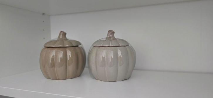 2 decoratieve pompoenen, Huis en Inrichting, Woonaccessoires | Overige, Zo goed als nieuw, Ophalen