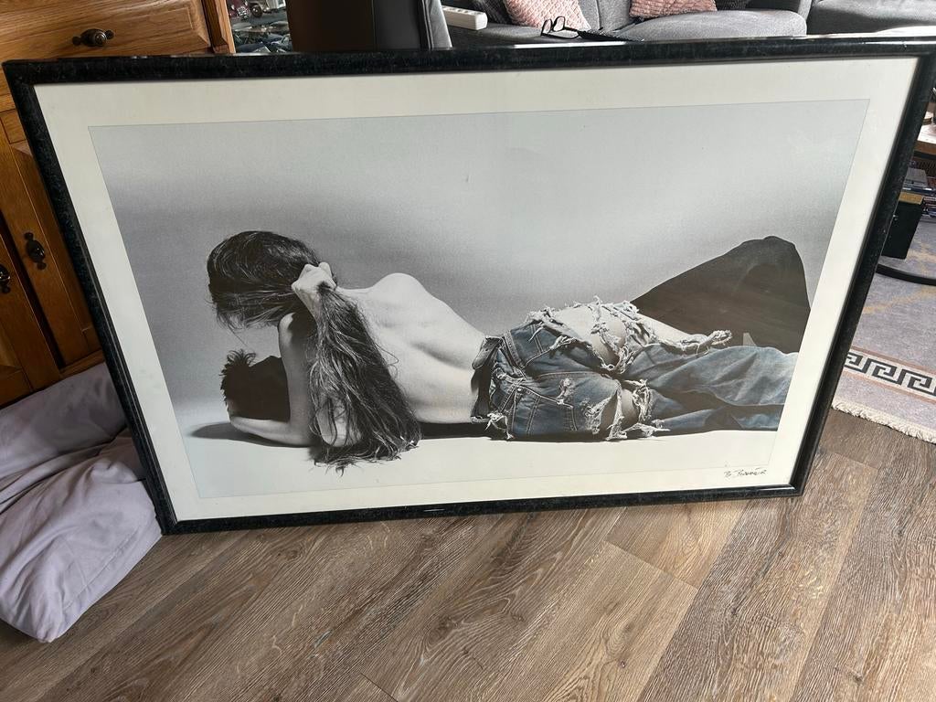 Grote foto incl. lijst van 124 x 85 cm, Antiek en Kunst, Ophalen