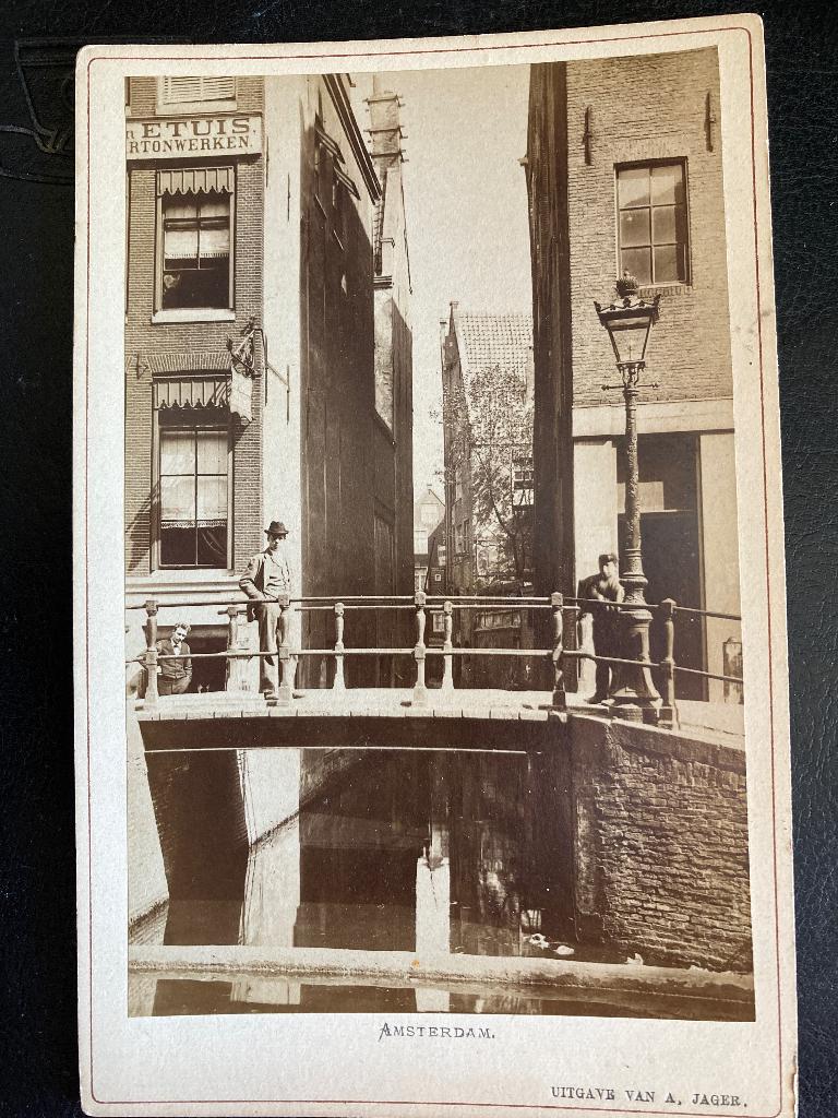 Amsterdam Huidenvettersloot ca. 1895, Verzamelen, Foto's en Prenten, Verzenden, Foto, Zo goed als nieuw, Voor 1940