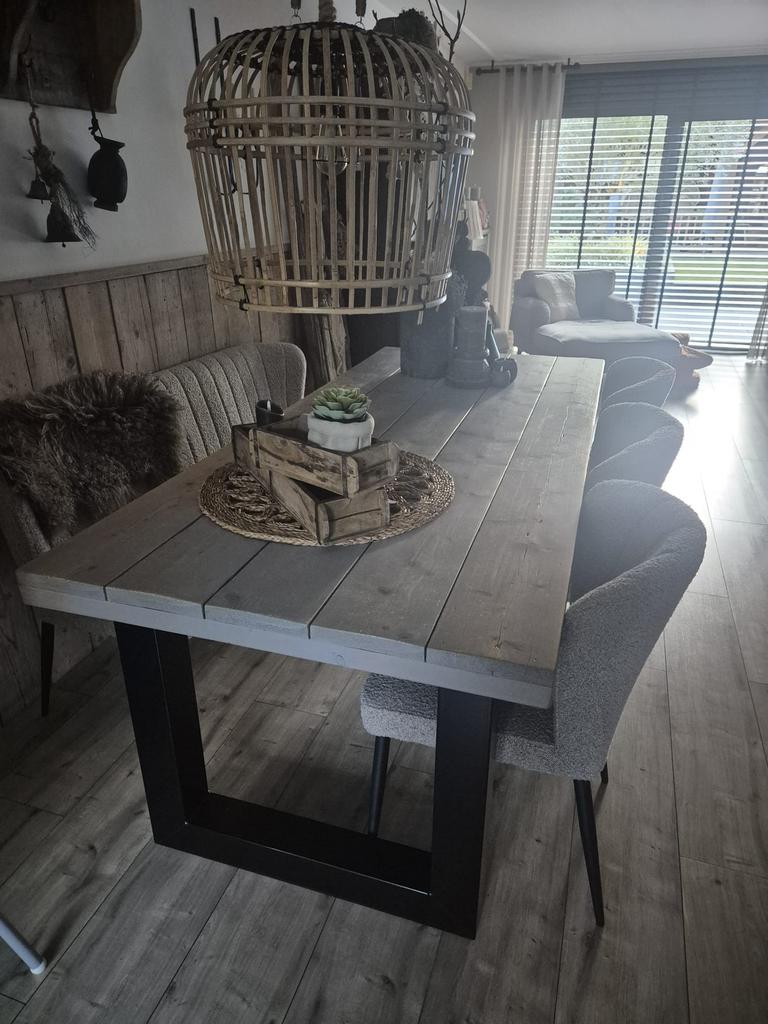 Industriele Eettafel, 200 cm of meer, 50 tot 100 cm, Vijf personen of meer, Industrieel