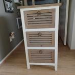 Landelijk ladekastje met louvre lades, Ophalen, Gebruikt, 50 tot 100 cm, 3 of 4 laden