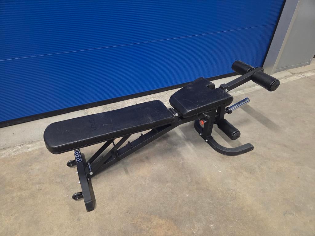 Laud fitness bench halterbank leg curl leg extention, Sport en Fitness, Ophalen, Zo goed als nieuw, Fitnessbank