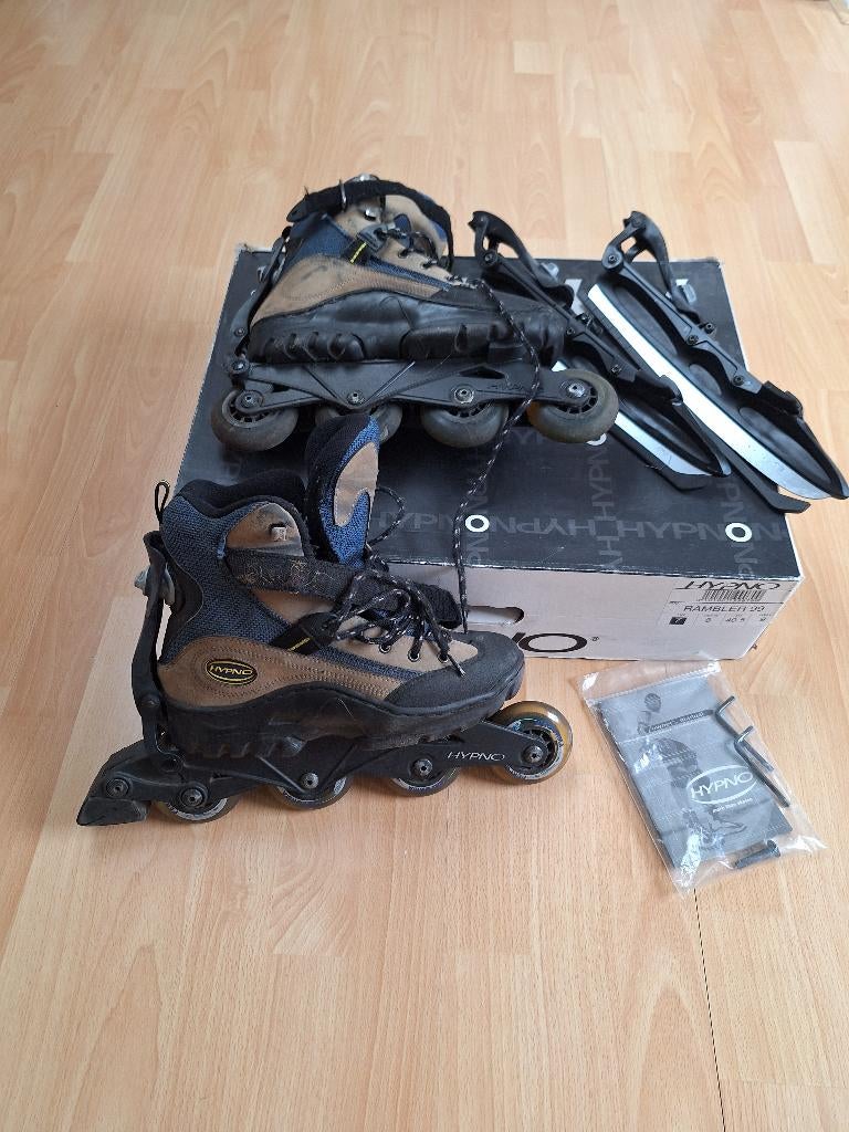 Skates met wielen plus aparte schaats ijzers onder te zetten, Sport en Fitness, Skeelers, Inline skates 4 wielen, Dames, Ophalen