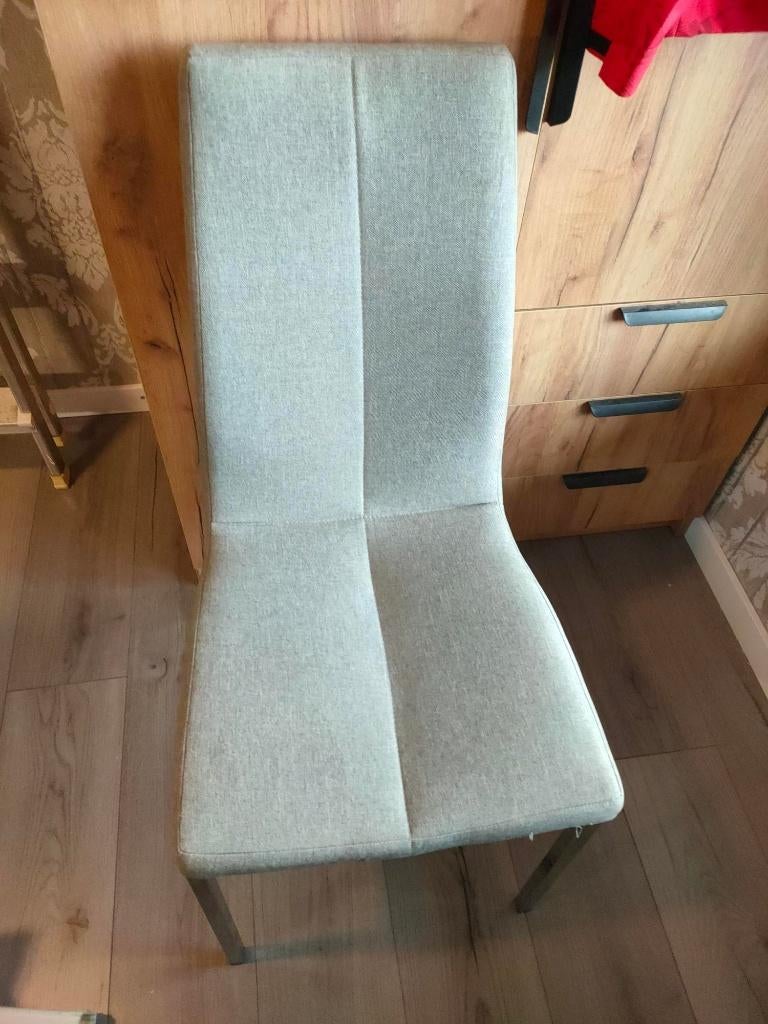 Eetkamerstoelen, Huis en Inrichting, Stoelen, Gebruikt, Ophalen of Verzenden, Grijs, Eetkamer