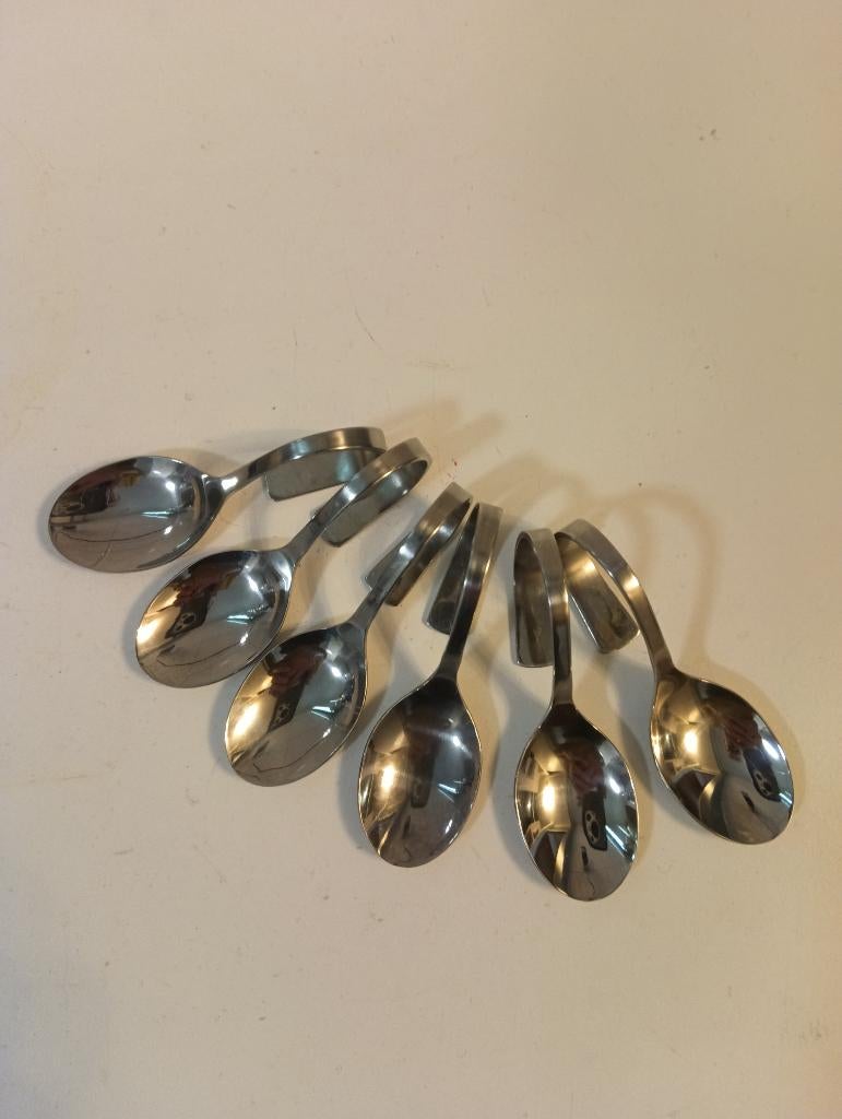 Set van 6 luxe Amuselepels Inno Cuisinno Inoxriv Nieuwstaat, Huis en Inrichting, Ophalen of Verzenden, Zo goed als nieuw, Rvs of Chroom