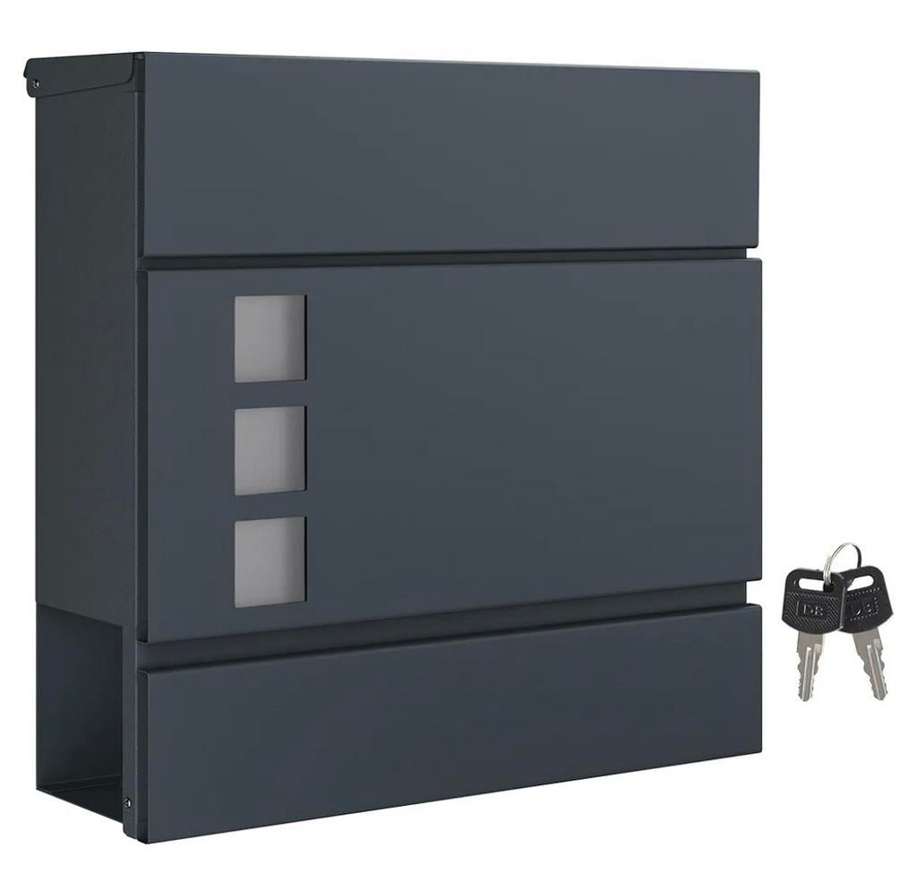 Brievenbus van metaal met krantenvak, Tuin en Terras, Ophalen of Verzenden, Nieuw, Aluminium, Wandbrievenbus