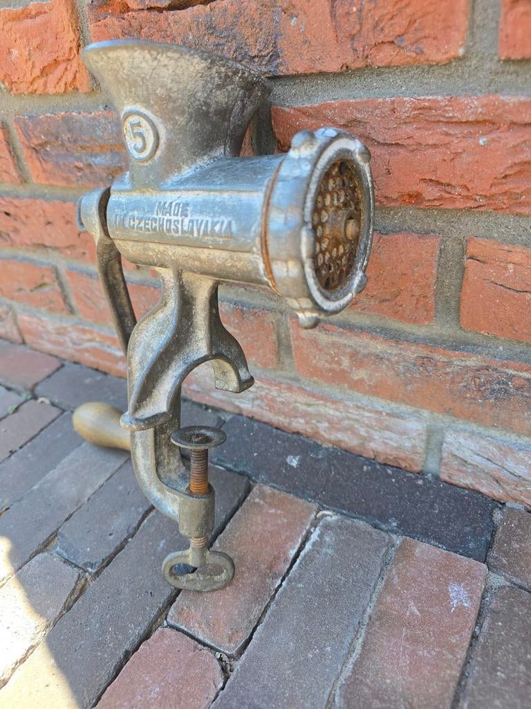 Prachtige antieke gehakt / vleesmolen Atlantic 5 tafelmodel, Ophalen of Verzenden