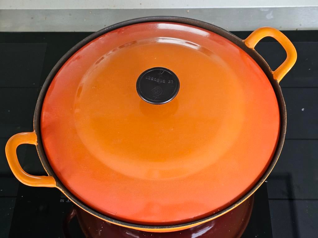 Le Creuset gietijzeren braadpan 32 cm, Huis en Inrichting, Ophalen of Verzenden, Gietijzer, Koekenpan of Braadpan, Keramische plaat