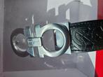 Salvatore Ferragamo Chrome gesp riem 110 cm, Nieuw, Riem of Ceintuur, Echt leder, Zwart