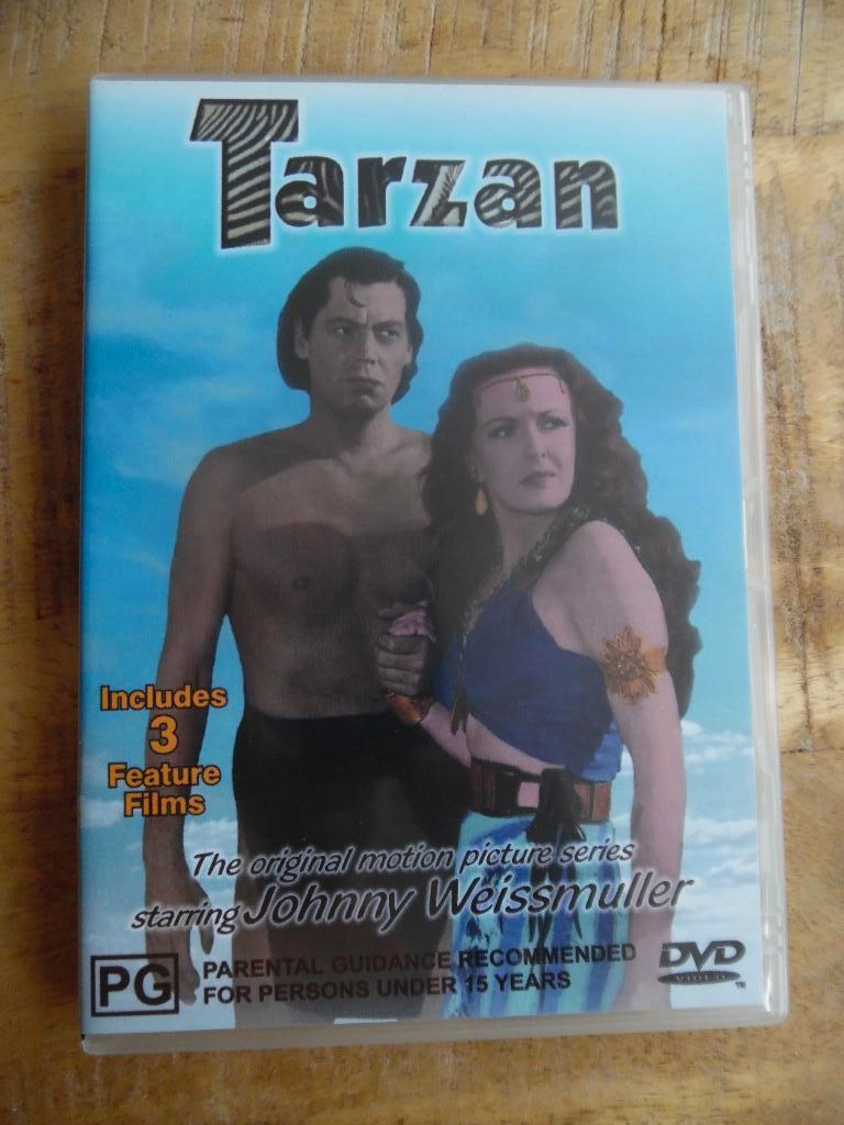 AVONTUUR SPEKTAKEL - TARZAN - JOHNNY WEISSMULLER - 3 FILMS, Alle leeftijden, Verzenden, Gebruikt, Overige gebieden