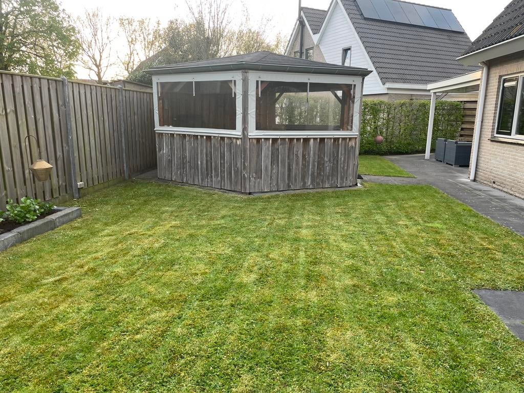 Tuinhuis met Apple Bee lounge set, Tuin en Terras, Ophalen, Zo goed als nieuw, 250 tot 500 cm