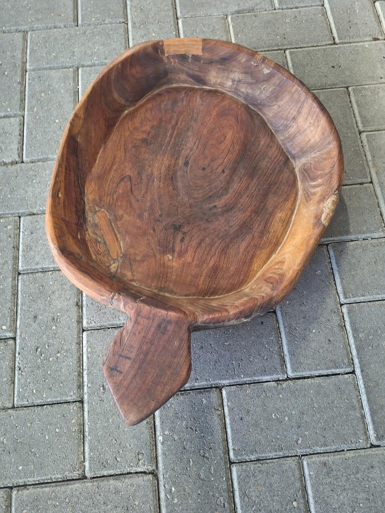 Unieke houten schaal met handvat - Rustieke decoratie, Ophalen
