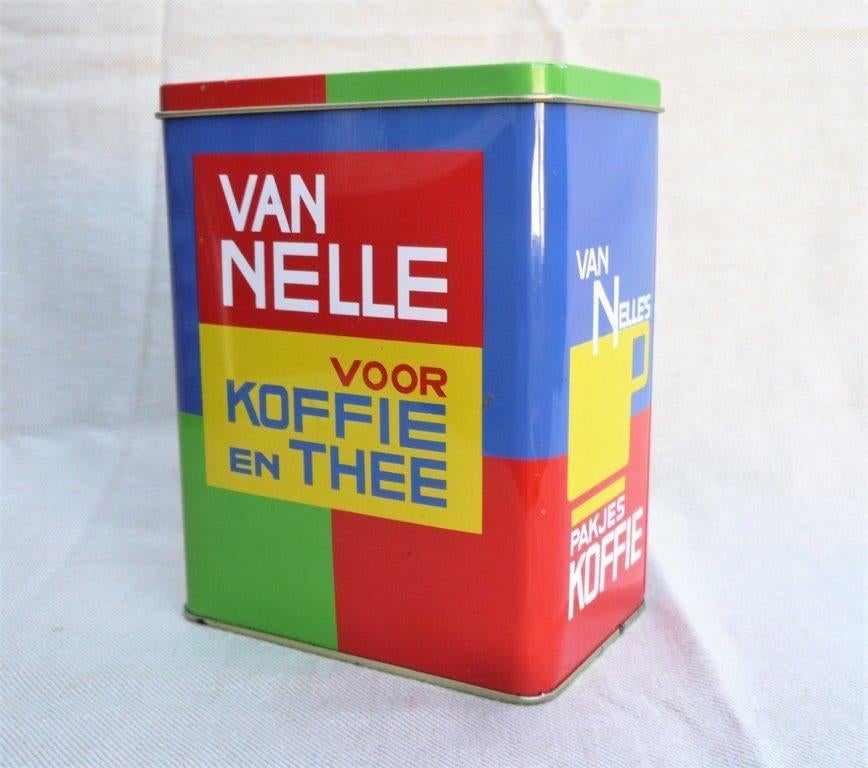 Voorraadblik (leeg) Van nelle koffie en thee rotterdam. 1980, Verzamelen, Blikken, Ophalen of Verzenden, Gebruikt, Koffie, Van Nelle