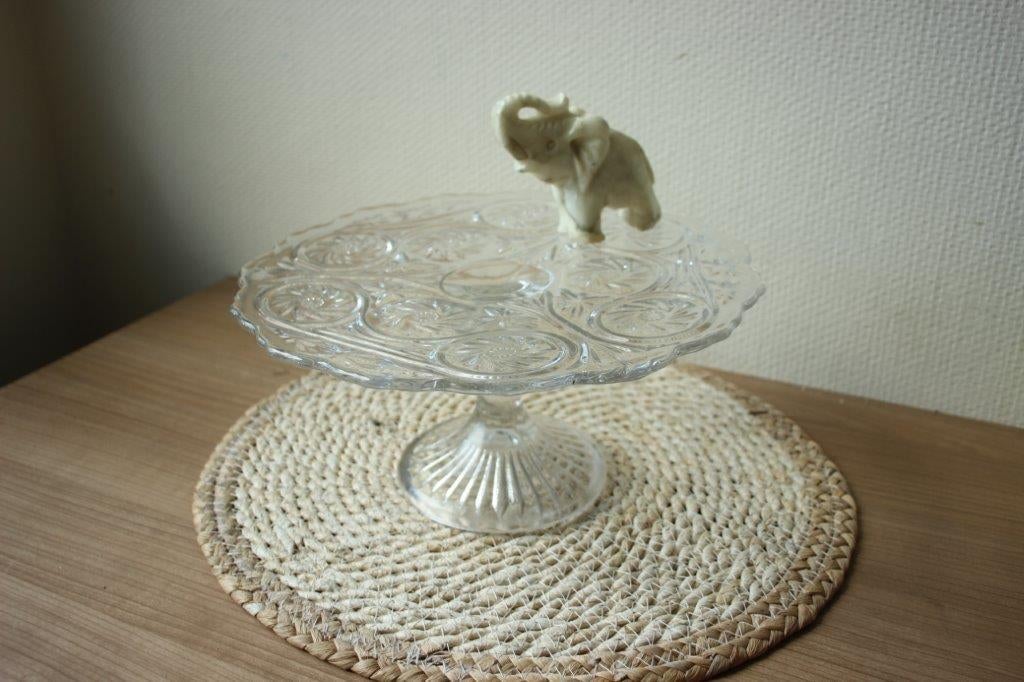 Mooie glazen taart plateau, Ophalen of Verzenden, Zo goed als nieuw, Glas