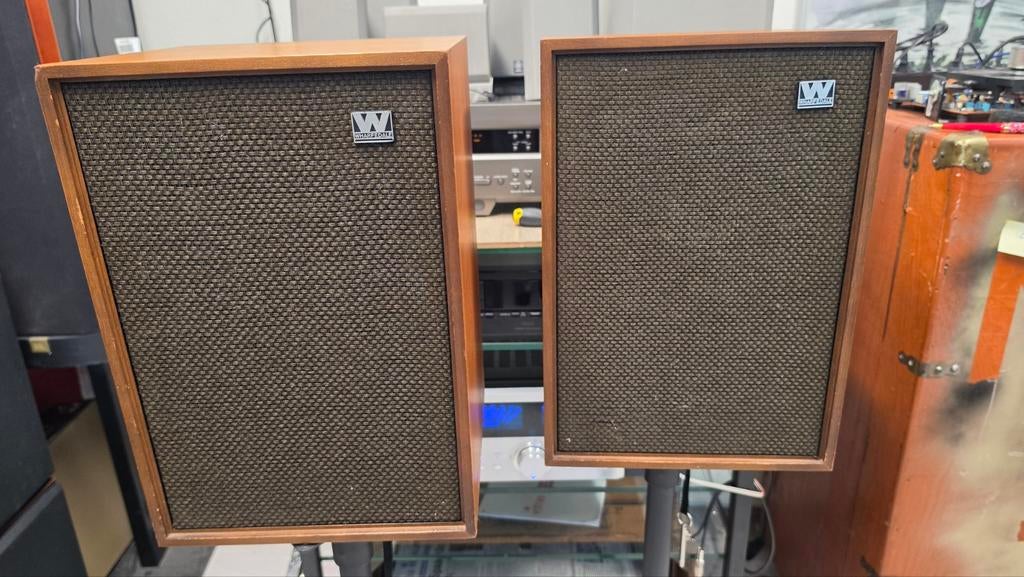 Wharfedale Denton 2 vintage woodcase 2 way speaker set, Overige merken, Info@wharfedale.co.uk, Gebruikt, Wharfedale