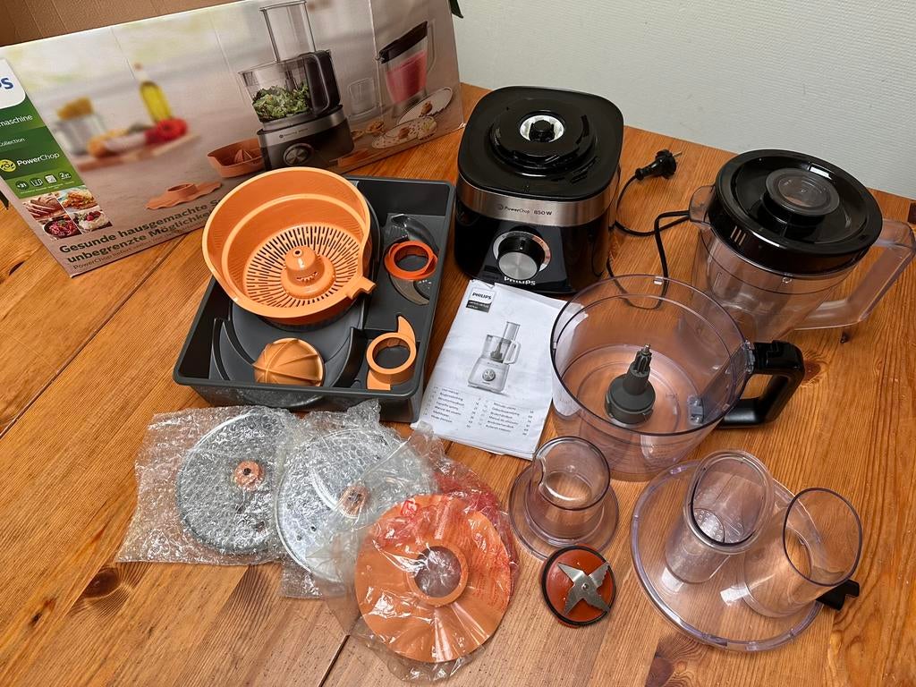 Foodprocessor keukenmachine philips 850w, Witgoed en Apparatuur, Keukenmixers, Ophalen, 1 tot 2 liter, 3 snelheden of meer, Zo goed als nieuw