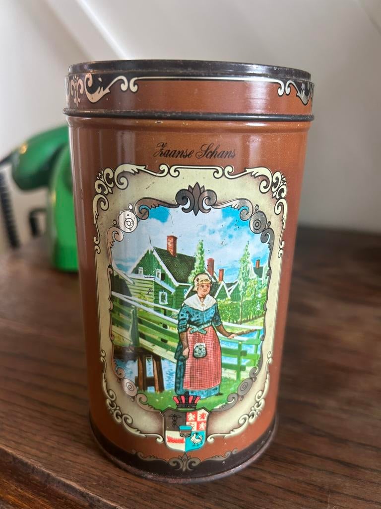 Vintage zaansche koeken blik Zaanse schans, Ophalen of Verzenden, Gebruikt, Koek(jes), Overige merken