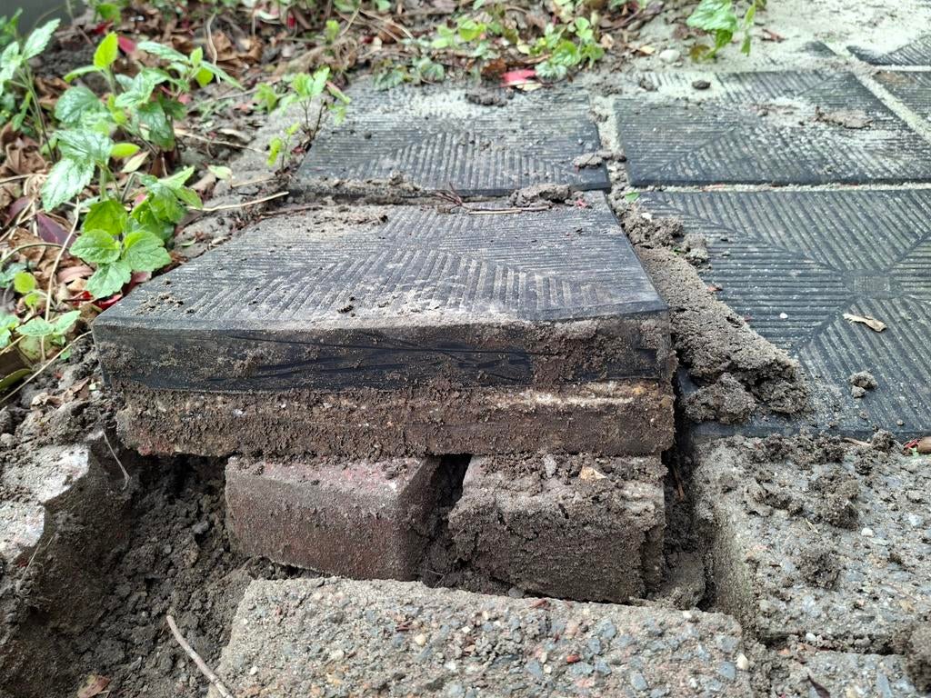 32 Gebruikte rubberen terrastegels, Tuin en Terras, Ophalen, Gebruikt, Rubber, Minder dan 5 m²