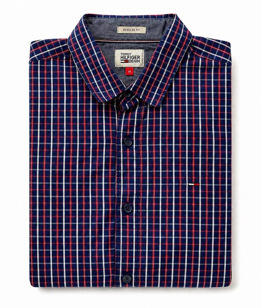 Tommy Hilfiger overhemd maat M – goede staat, Ophalen of Verzenden, Zo goed als nieuw, Blauw, Halswijdte 39/40 (M)