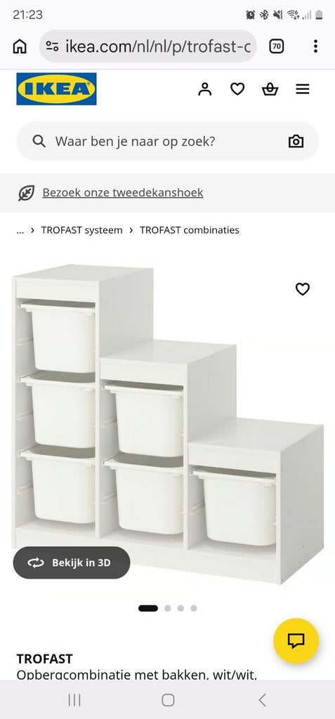 Trofast ikea kast, Ophalen of Verzenden, Minder dan 50 cm, 75 tot 100 cm, 90 tot 105 cm