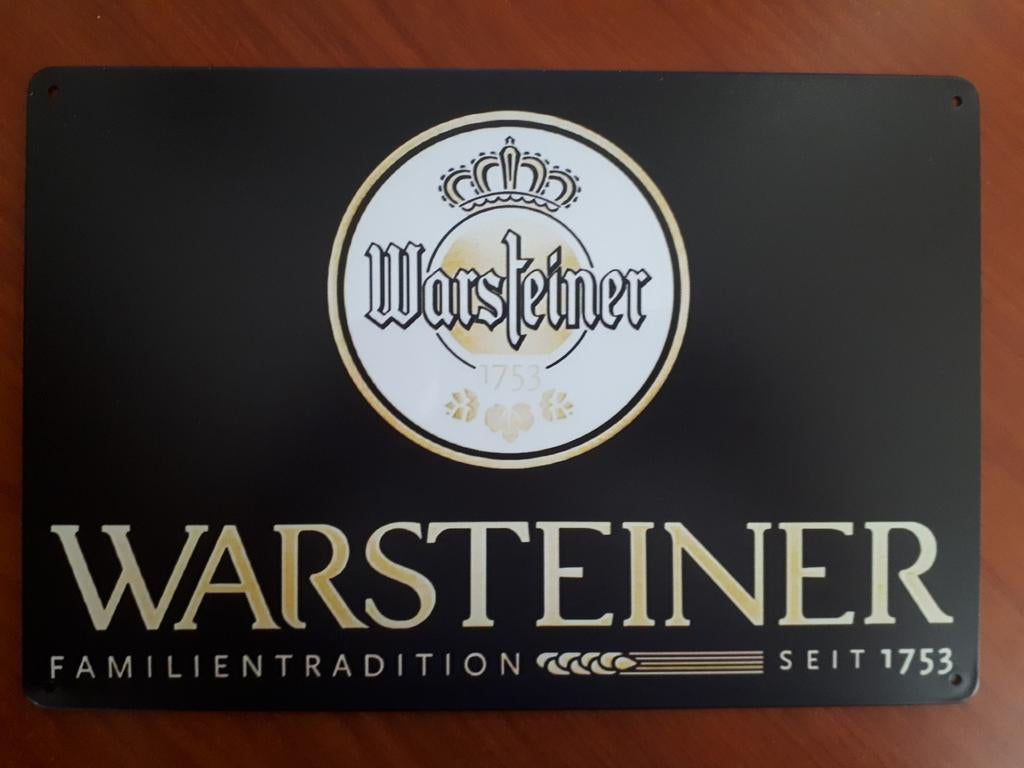 Warsteiner 20x30 cm Metalen Reclamebord, Ophalen of Verzenden, Nieuw, Reclamebord, Plaat of Schild, Overige merken