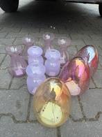 Vaasjes glas lila roze paars, Huis en Inrichting, Woonaccessoires | Vazen, Ophalen, Overige kleuren, Minder dan 50 cm, Glas