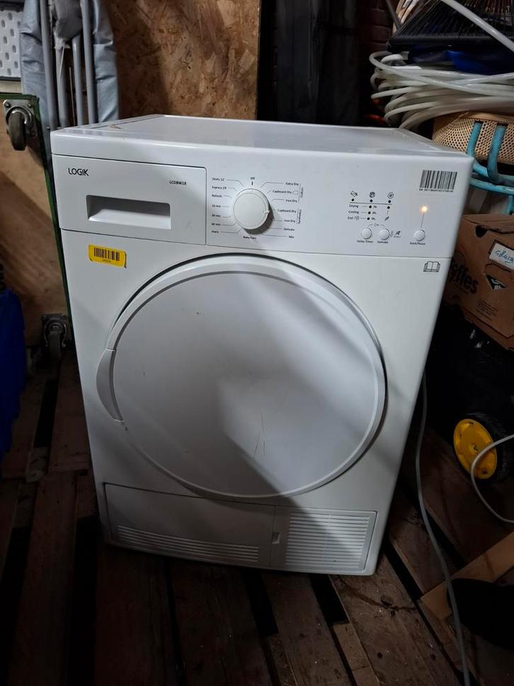 Logik Wasdroger - Condensdroger, Witgoed en Apparatuur, Wasdrogers, Gebruikt, Condens, Voorlader, 6 tot 8 kg, 85 tot 90 cm, Ophalen