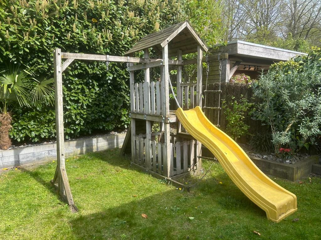 Groot speeltoestel zeer compleet zie foto’s en omschrijving, Ophalen, Gebruikt, Schommel