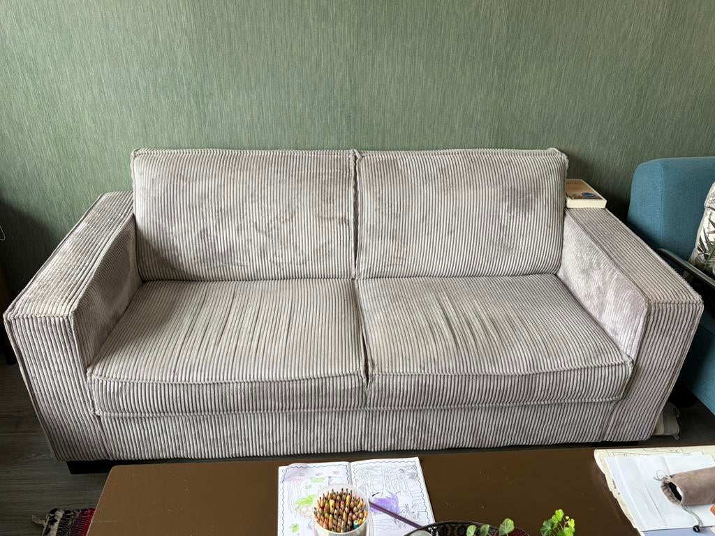 Rib bank 2 zits MOET WEG, Ophalen, Tweepersoons, 75 tot 100 cm, Zo goed als nieuw