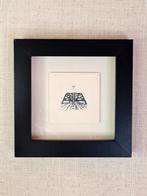 Etsje van Brienenoordbrug, Rotterdam met 3D lijstje 10x10 cm, Minder dan 50 cm, Oorspronkelijke maker, Nieuw, Ophalen of Verzenden