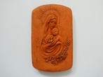 Terracotta plaquette standaard Maria en Jezus gesigneerd, Ophalen of Verzenden