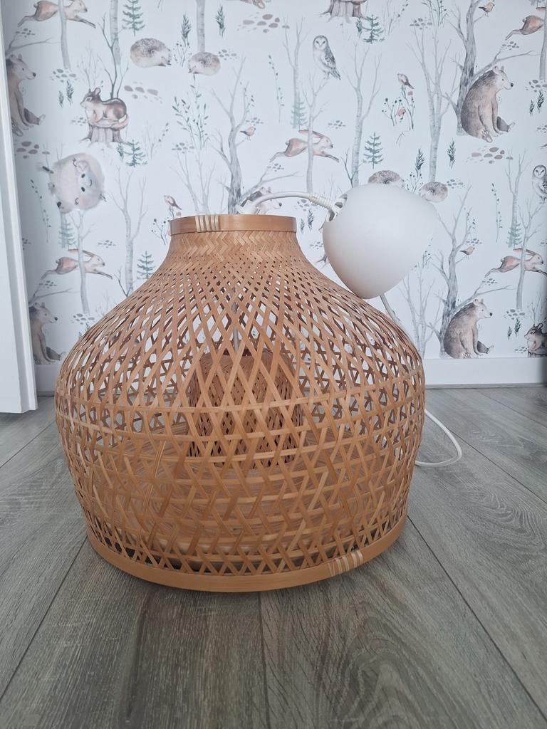 Bamboe hanglamp IKEA MISTERHULT 45CM, Ophalen, Zo goed als nieuw, Minder dan 50 cm