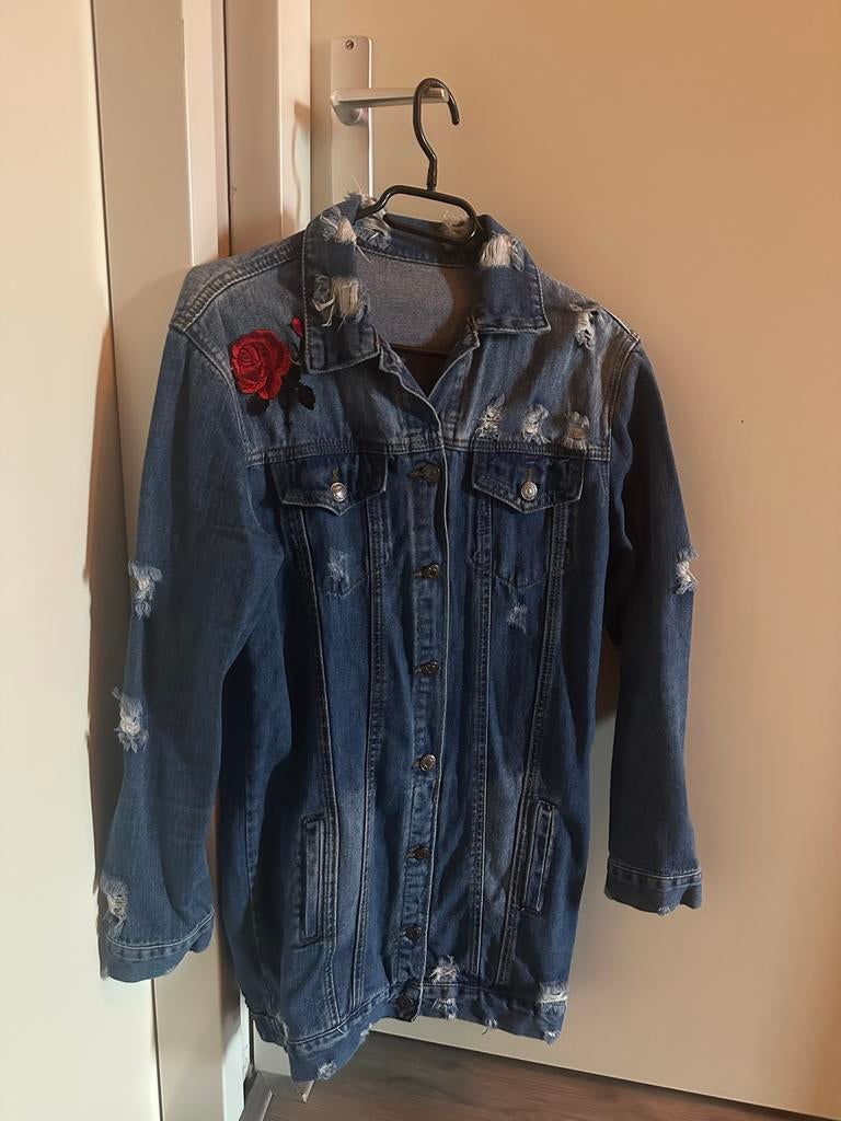 Spijkerjas Maat M, Ophalen of Verzenden, Gedragen, Maat 38/40 (M), Blauw