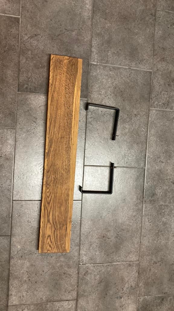 Massieve houten Wandplank met ophangbeugels 92x15x4, Huis en Inrichting, Woonaccessoires | Wandplanken en Boekenplanken, Ophalen