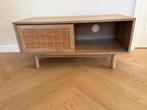 Houten televisiemeubel met rotan schuifdeur, Ophalen, Gebruikt, 50 tot 100 cm, Minder dan 100 cm