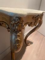 Antieke wandtafel met ovale antieke spiegel, Antiek en Kunst, Antiek | Meubels | Tafels, Ophalen of Verzenden