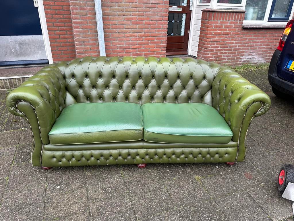 Chesterfield, Huis en Inrichting, Banken | Bankstellen, Ophalen of Verzenden, Gebruikt, 75 tot 100 cm, 200 tot 250 cm