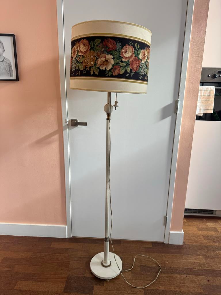 Vintage bloemen lamp uit de jaren 60 - 70, Antiek en Kunst, Ophalen of Verzenden