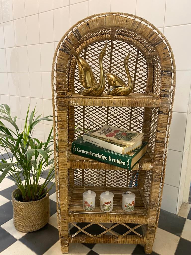 Prachtig vintage rieten / rotan boog kastje, Huis en Inrichting, Ophalen of Verzenden, Zo goed als nieuw