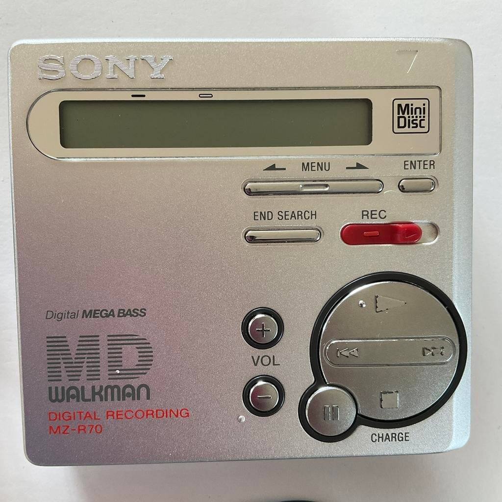 Sony MiniDisc walkman MZ-R70 met Sony microfoon. Bieden, Audio, Tv en Foto, Ophalen of Verzenden, Minidisc-recorder
