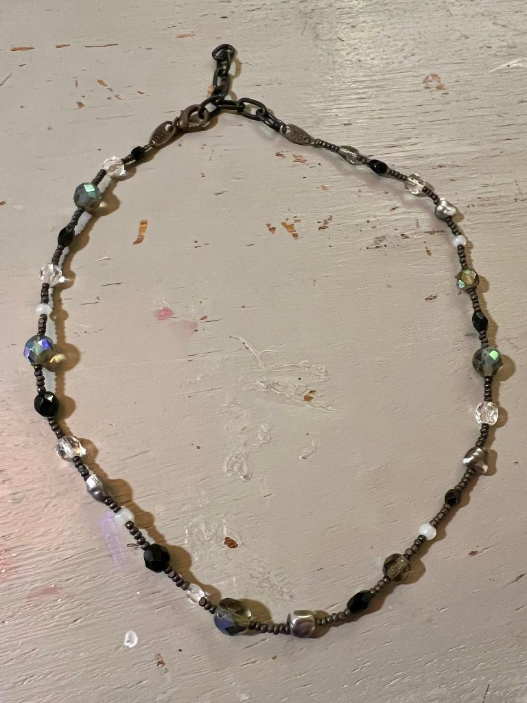 Vintage Aurora borealis ketting DK gemerkt costume jewelry, Overige materialen, Ophalen of Verzenden, Goud, Verstelbaar