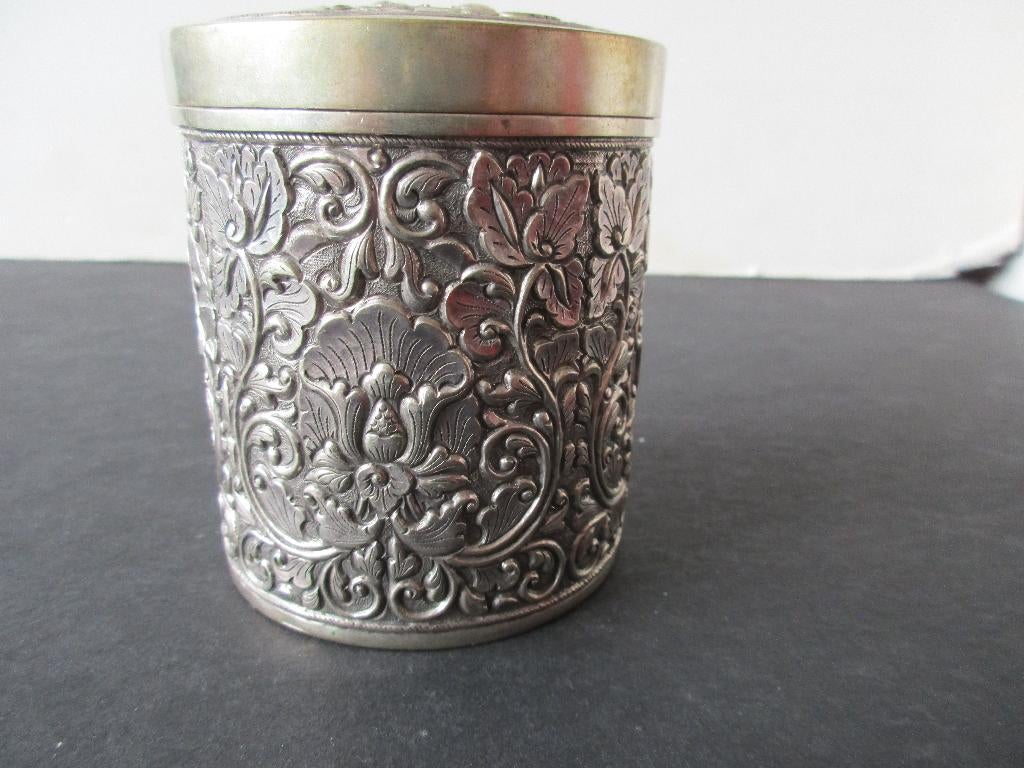 Prachtige antieke Djokja Zilveren Theebus MA 800, Antiek en Kunst, Ophalen of Verzenden, Zilver