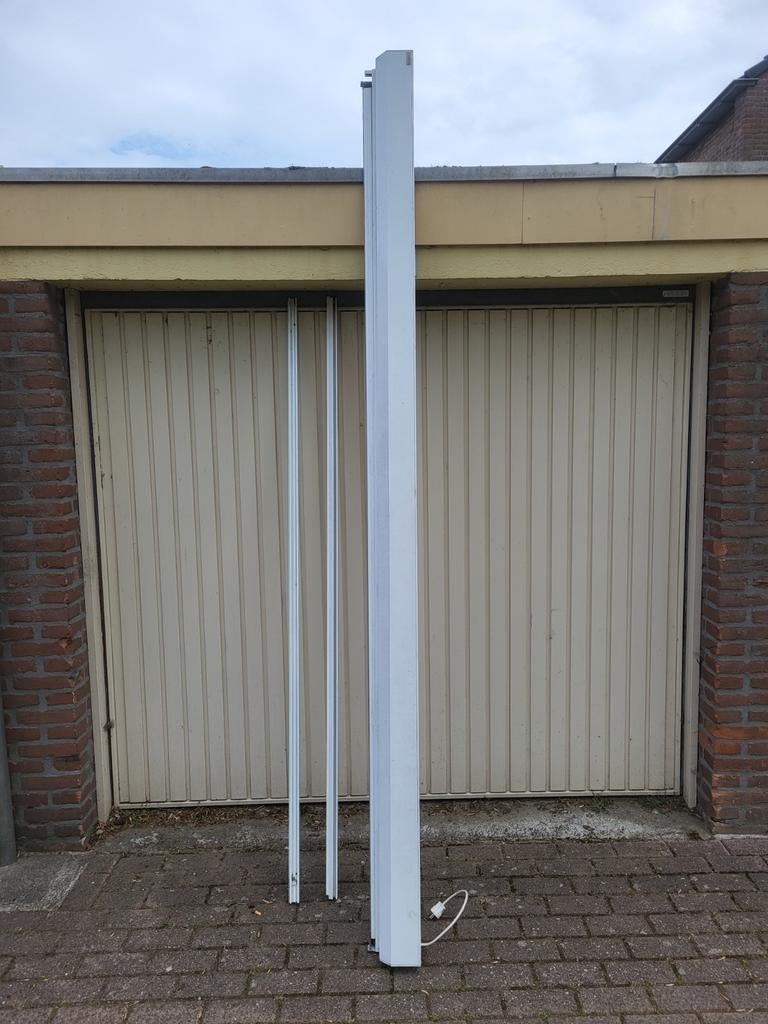 Wit screen met grijsdoek met afstandsbediening, Ophalen, Gebruikt, 200 cm of meer, 200 cm of meer