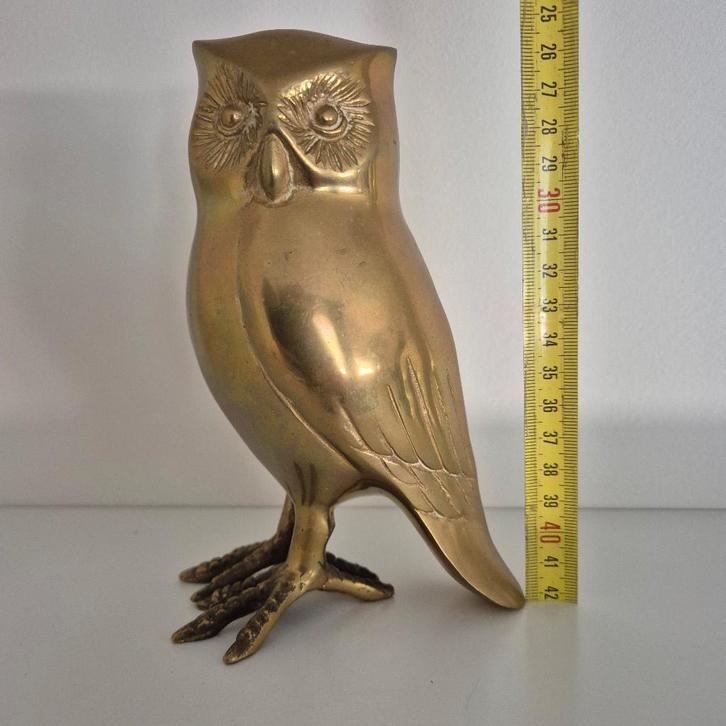 Vintage messing uil., Verzamelen, Beelden en Beeldjes, Zo goed als nieuw, Dier, Ophalen of Verzenden