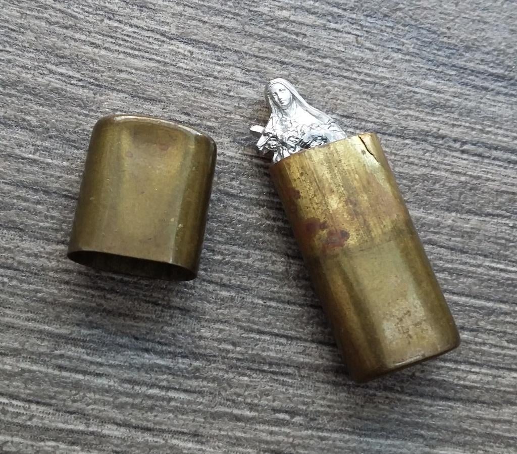 Om 1925 Bescherm Zakheilige Beurs Beeldje Kokertje Soldaat