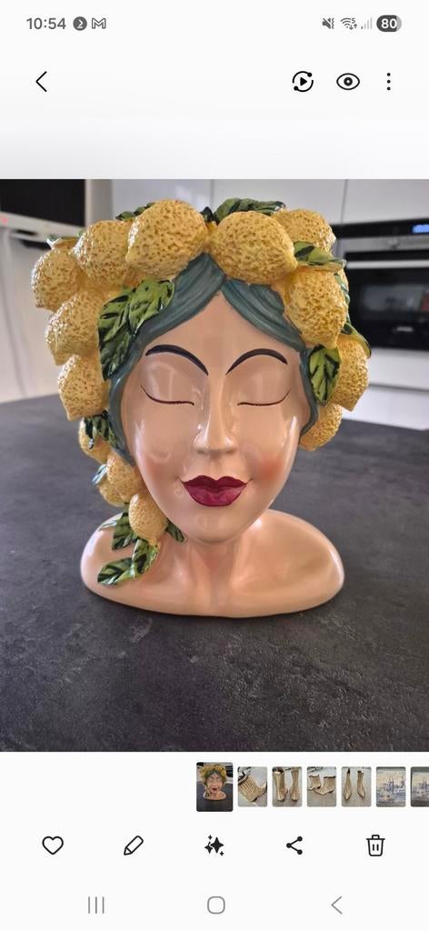 Bohemian vaas/bloempot met citroenen, nieuw, Ophalen of Verzenden, Nieuw, Overige kleuren, Minder dan 50 cm