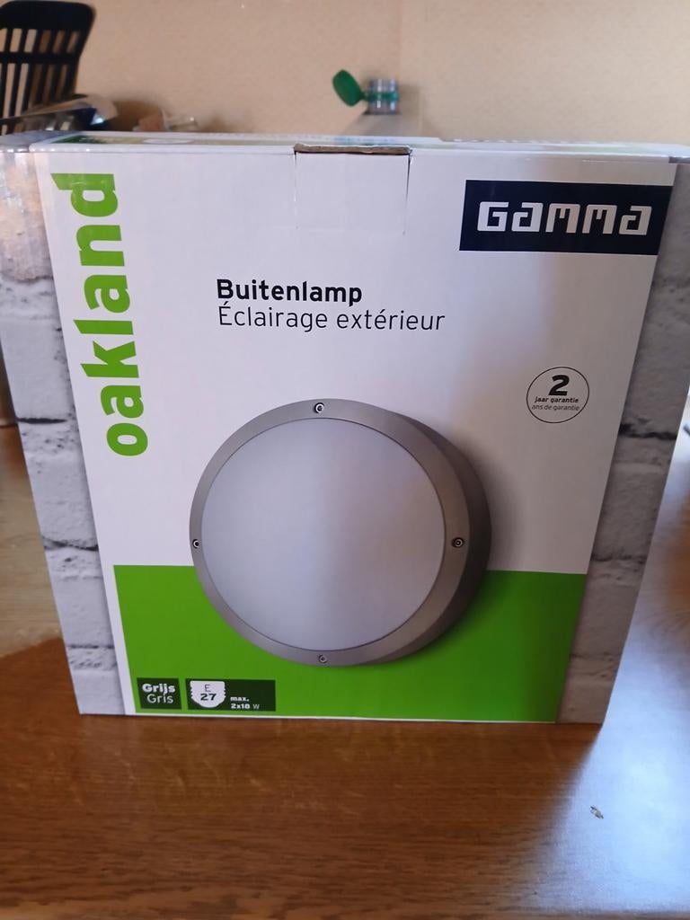 Nieuwe Gamma Oakland Buitenlamp - Grijs, E27, IP54, Tuin en Terras, Minder dan 50 watt, Wandlamp, Ophalen of Verzenden, Netvoeding