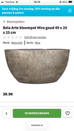 Bloempot zacht goud, Ophalen, Rond, Zo goed als nieuw, Aardewerk